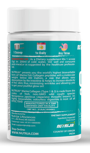 Peptídeos De Colágeno Marinho Nutrija - Colágeno De Peixe Hi - Imagem 2