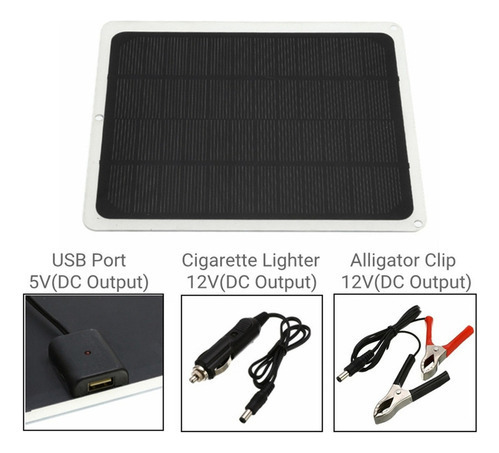 * Carregador Solar De 12 Volts 20 Watts Para Baterias 12v - Imagem 4