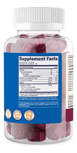 Suplemento De Gomas De Sabugueiro Nutricost Kids Com Zinco E - Imagem 6