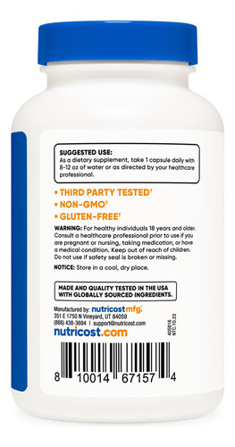 Suplemento Nutricost De Vitamina C Com Roseira Brava 1025 Mg - Imagem 4
