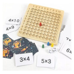 Jogo Tabuleiro De Multiplicação Montessori De Madeira Par