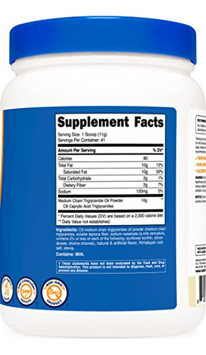 Óleo Mct Em Pó Nutricost C8 454g (sabor De Baunilha) 95% C8 - Imagem 4