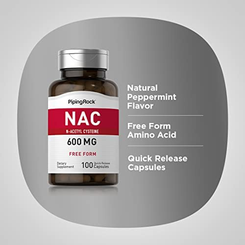 Suplemento Piping Rock Nac N-acetilcisteína | 600mg | 100 C - Imagem 4