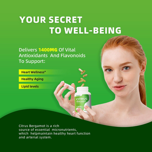 Bergamota Cítrica Orgânica 1400mg, 120 Cápsulas - Imagem 2
