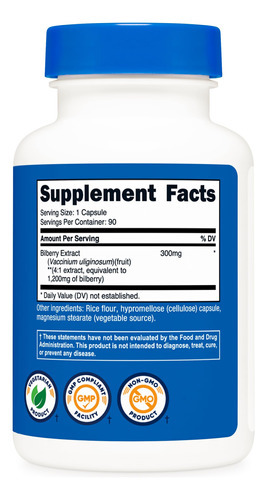 Suplemento Nutricost Em Cápsulas De Mirtilo 1200 Mg (90 Cáps - Imagem 6