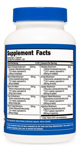 Suplemento Nutricost Mushroom Complex 120 Cápsulas - Imagem 4