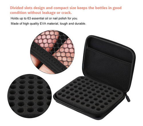 Bolsa Portátil De Armazenamento De Óleo Essencial Preto - Imagem 4