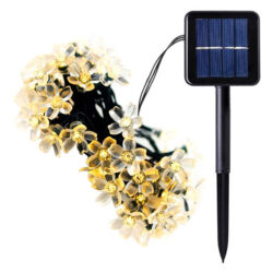 Luzes Solares Led De Cordas De Flores Para Decoração E Decor