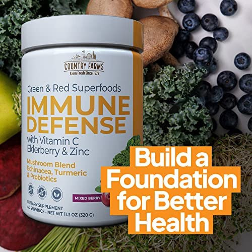 Country Farms Immune Defense Superfoods Drink Mix, Apoia A D - Imagem 3