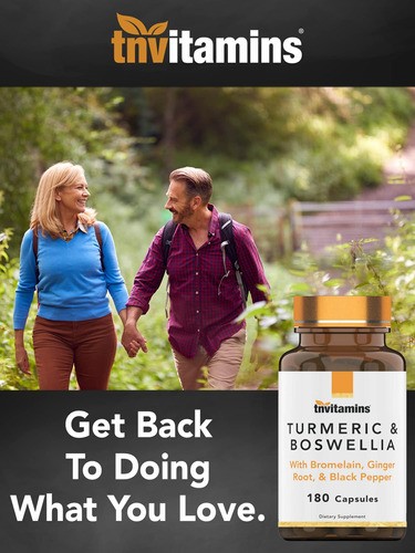 Tnvitamins Complexo De Cúrcuma E Boswellia (180 Cápsulas) Co - Imagem 4