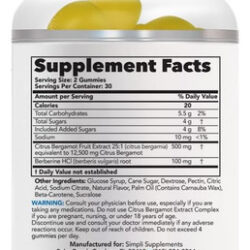 Simple Supplements Suplemento De Extrato De Bergamota Cítric