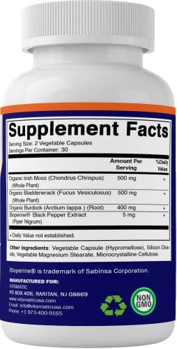Vitamatic Organic Irish Sea Moss 120 Cápsulas Vegetarianas - Imagem 4