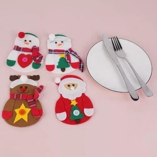 Hhh 12pcs Mesa Decoração Natal Enfeite Porta Natalinos - Imagem 7