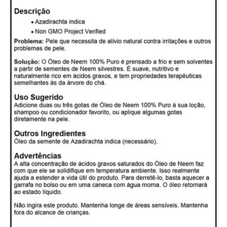 Óleo De Neem Now Foods 100% Pure 30ml Importado 2un - Imagem 5