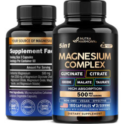 Suplemento De Magnésio - Complexo 5 Em 1 500 Mg | Glicinato