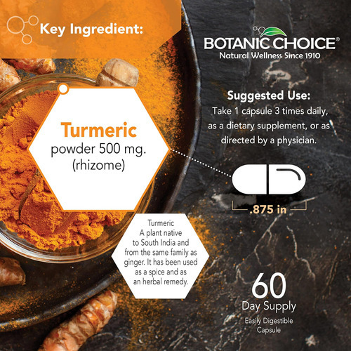 Suporte Antioxidante De Cúrcuma Premium Botanic Choice - Sup - Imagem 3