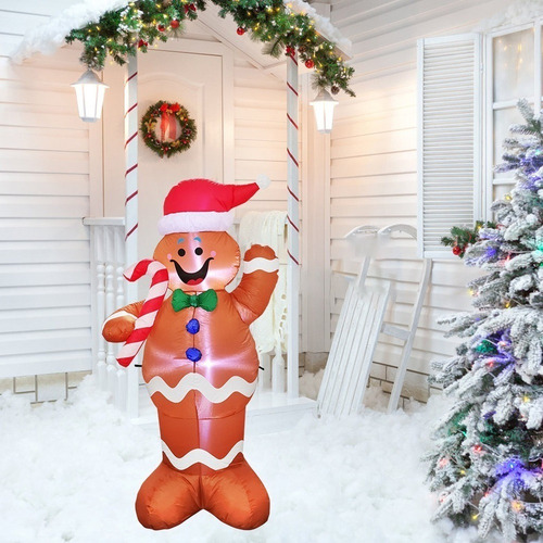 . Decoração De Papai Noel Com Luzes Led Inflável 150cm - Imagem 2