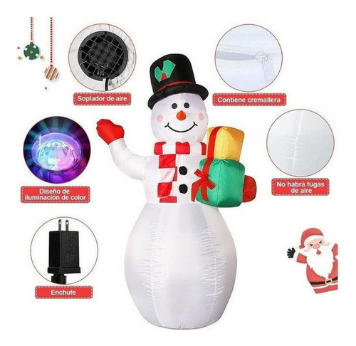 Decoração Luminosa Inflável Do Boneco De Neve Do - Imagem 4