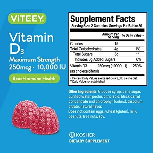 Gomas De Vitamina D3 10.000 Ui 250mcg Força Máxima Vit D Ma - Imagem 4