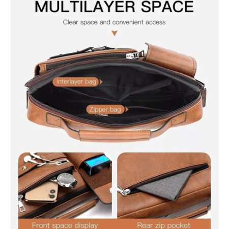 Bolsa Executiva Masculina Em Couro Pu 2023 - Imagem 5