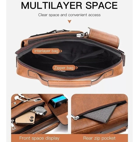 Bolsa Executiva Masculina Em Couro Pu 2023 - Imagem 5