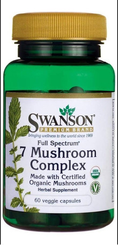 Swanson Full Spectrum 7 Complexo De Cogumelos 60 Cápsulas Ve