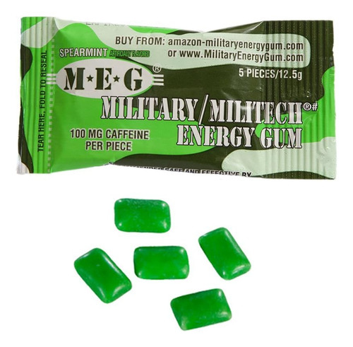 Meg - Goma De Energia Militar | 100mg De Cafeína Por Peça + - Imagem 4