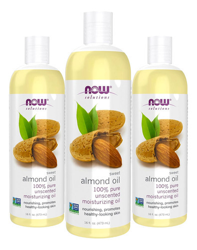 Óleo De Amendoa 473ml Now Foods Almond Oil Puro 3un