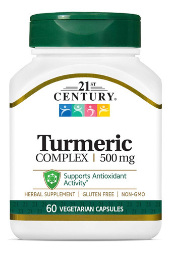 Cápsulas Vegetarianas Complexas De Cúrcuma Do Século 21, 60