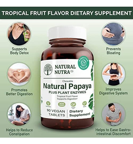 Mistura Natural De Enzimas Vegetais Mastigáveis Nutra Pap - Imagem 2