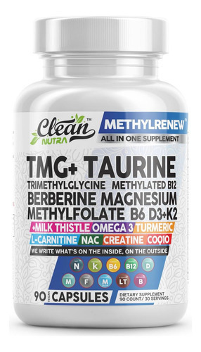 Suplemento De Taurina Clean Nutra Tmg - Multivitamínico Meti