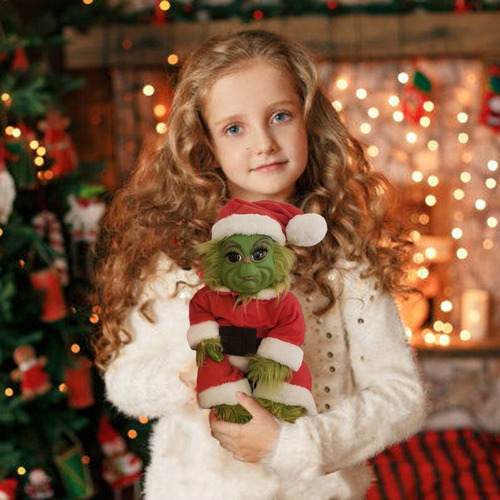 20cm Natal Grinch Látex Brinquedo Boneca De Pelúcia 20cm Pre - Imagem 5
