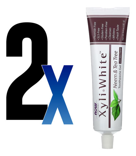 Creme Dental Now Foods Xyliwhite Neem E Tea Tree, 6,4oz 2un - Imagem 2
