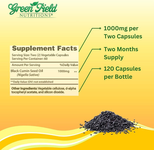 Greenfield Nutritions - Óleo De Semente Negra Halal (nigella - Imagem 2