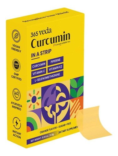 365vera Tiras De Curcumina Açafrão De Extrato De Raiz Açafrã