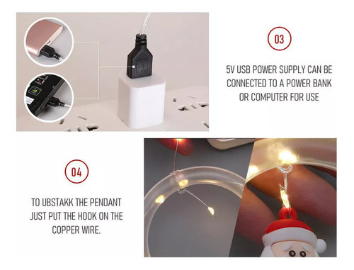 3metro Led Holiday Light Decoração De Natal Lâmpada Usb - Imagem 7
