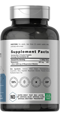 Horbäach Malato De Magnésio 1800mg | 250 Cápsulas Revestidas - Imagem 2