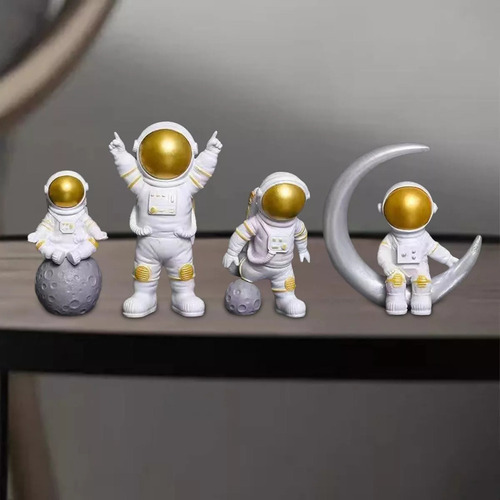 Estatueta De Astronauta De 4 Peças, Decoração De Estátua De - Imagem 9