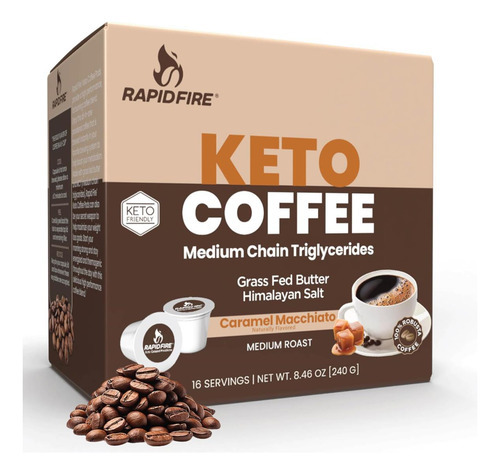 Rapidfire Caramel Macchiato Cetogênico Cápsulas De Café Ceto