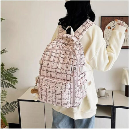 Novo Mochila De Veludo Cotelê E Morango 2024, Linda Mochila - Imagem 15
