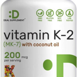 Vitamina K2 Mk-7 Com Óleo De Coco Virgem, 180 Cápsulas - Vit