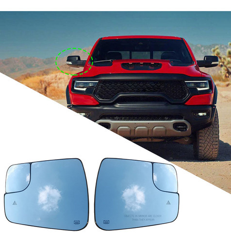 68402095aa Para Ram 1500 2019-2021 Vidro Do Espelho Retrovis - Imagem 3