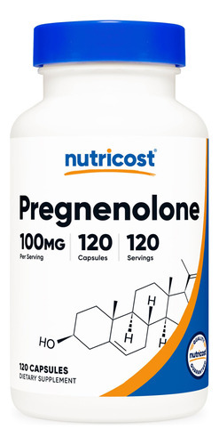 Suplemento Nutricost Pregnenolona 100mg 120 Cápsulas