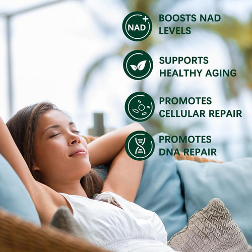 Nicotinamida Ribosídeo 900mg, Nad+ Suplemento Resveratrol Su - Imagem 5
