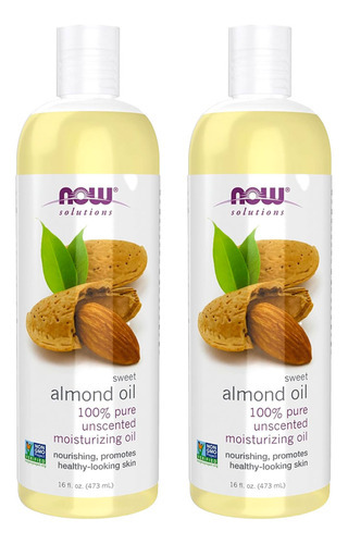 Óleo De Amendoa 473ml Now Foods Almond Oil Puro 2un