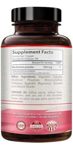 Healthyway Berberina 500mg 180 Cápsulas