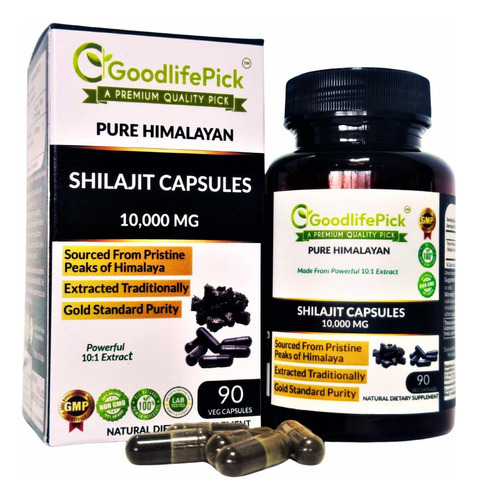 Cápsulas Puras De Shilajit Do Himalaia Mg. Shilajit Natural