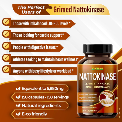 Nattokinase 8.800mg X8 Power Com Quercetina, Coq10, Zinco, B - Imagem 4