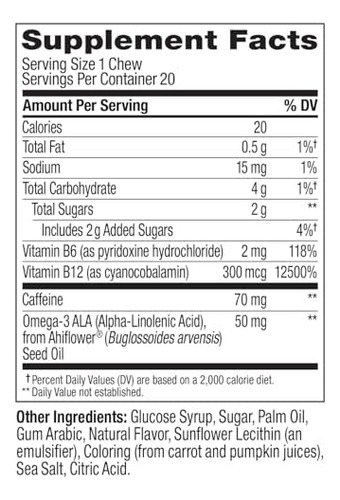Pensador De Olly Energizado Chews Brainy, 70mg De Cafeína, V - Imagem 7