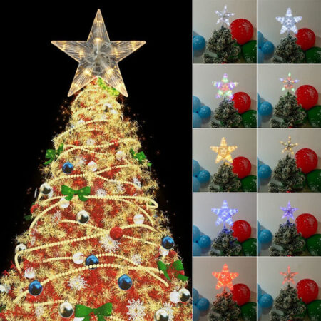 Enfeites De Topo De Árvore De Natal Lâmpada De Estrela De Ci - Imagem 5
